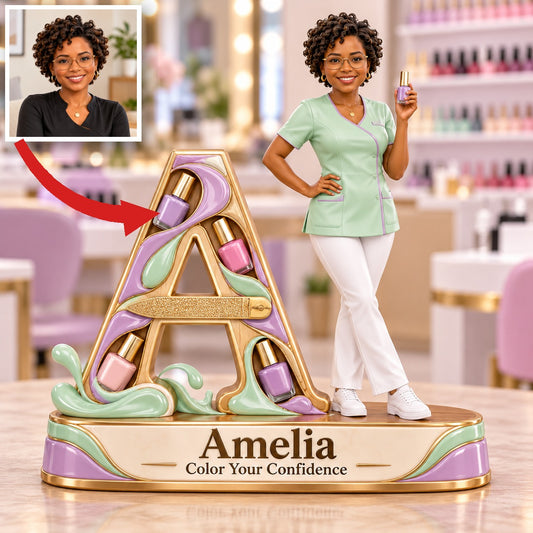 Personalized Custom Photo Nail Technician 3D Letter Plaque - Gift for Women