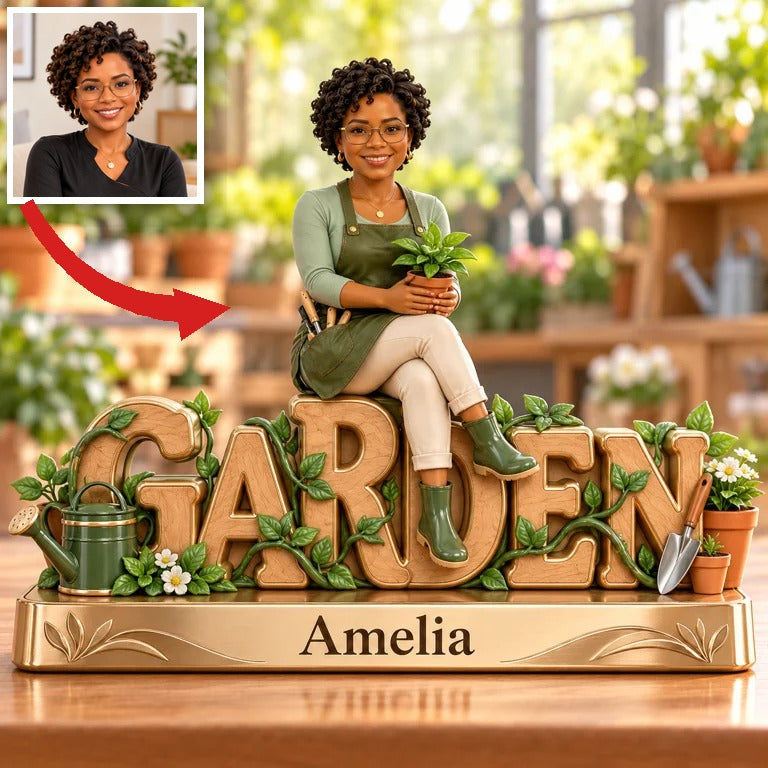 Personalized Custom Photo Gardening Custom Shaped Acrylic Plaque - Gift for Women