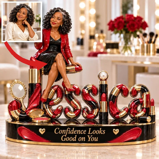 Personalisierte 3D Namensfigur für Makeup-Liebhaber - Geschenk für ältere Frauen