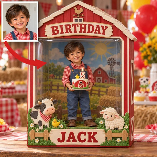 Personalisierte Acryl-Displaybox mit Foto - 5. Geburtstag Geschenk für Jungen