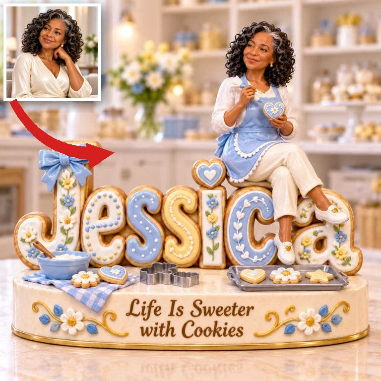 Personalized Custom Photo Cookie Baking 3D Name Figurine - Gift for Older Women
