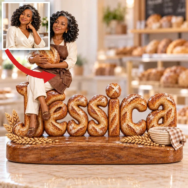 Personalized Custom Photo Bread Baking Custom Shaped Acrylic Plaque - Gift for Older Women Who Bake