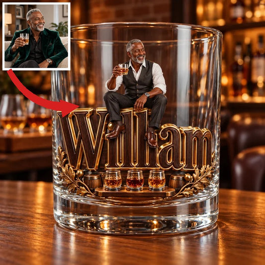 Personalized Custom Photo Whiskey Tasting Glass - Gift for Older Men