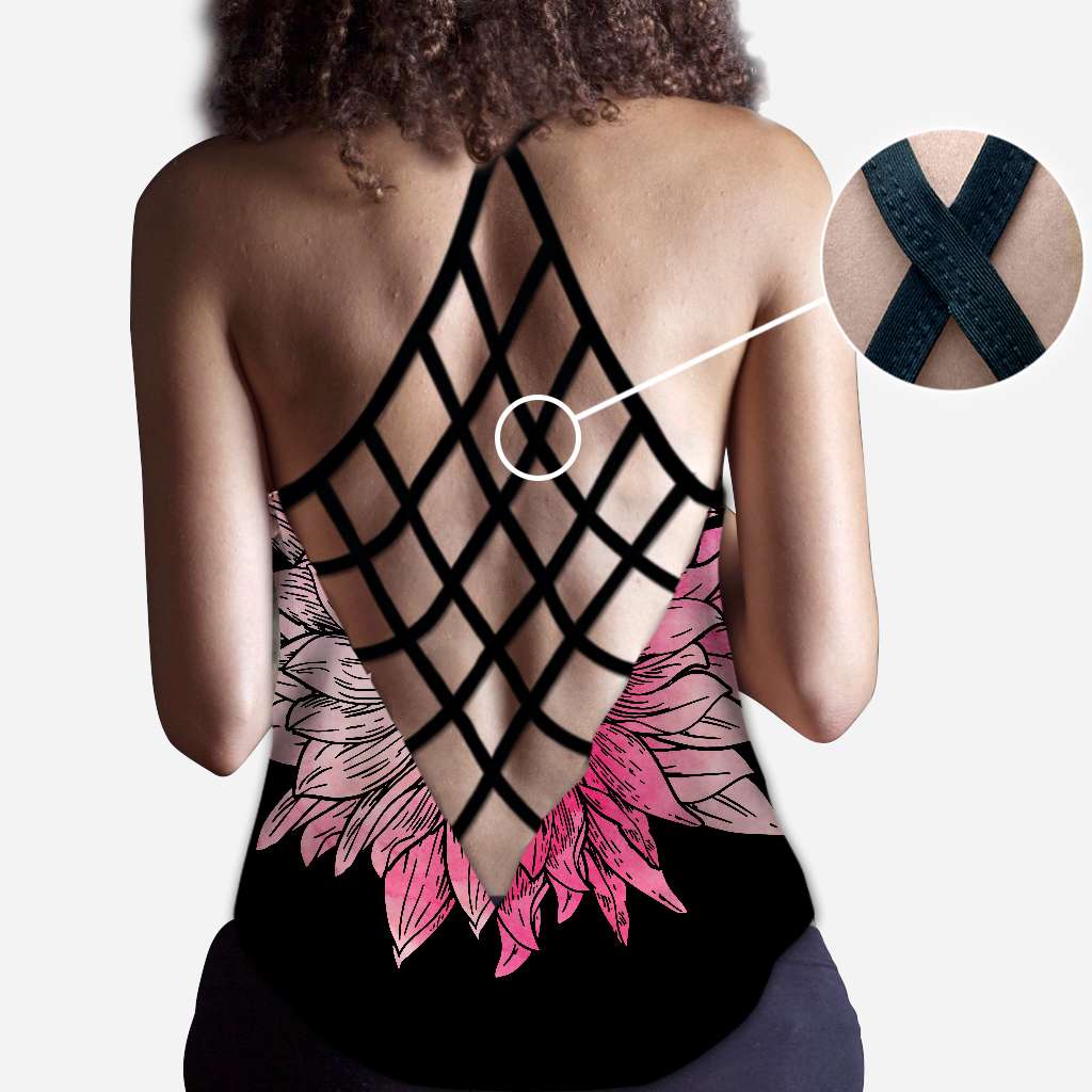 In einer Welt, in der du alles sein kannst, sei freundlich – Tanktop mit Kreuzmotiv zur Sensibilisierung für Brustkrebs 0722