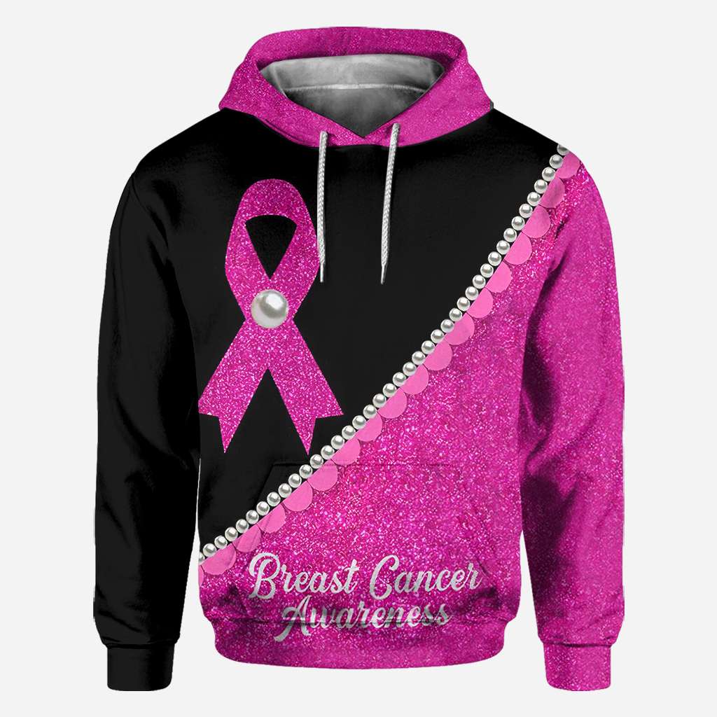 Pink Ribbon Pearls - Breast Cancer Awareness All Over T-shirt and Hoodie 0822