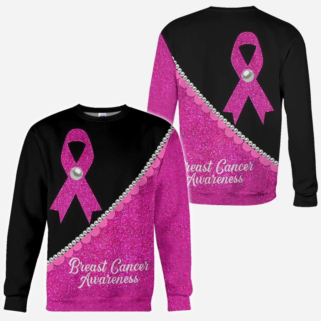 Pink Ribbon Pearls - Breast Cancer Awareness All Over T-shirt and Hoodie 0822