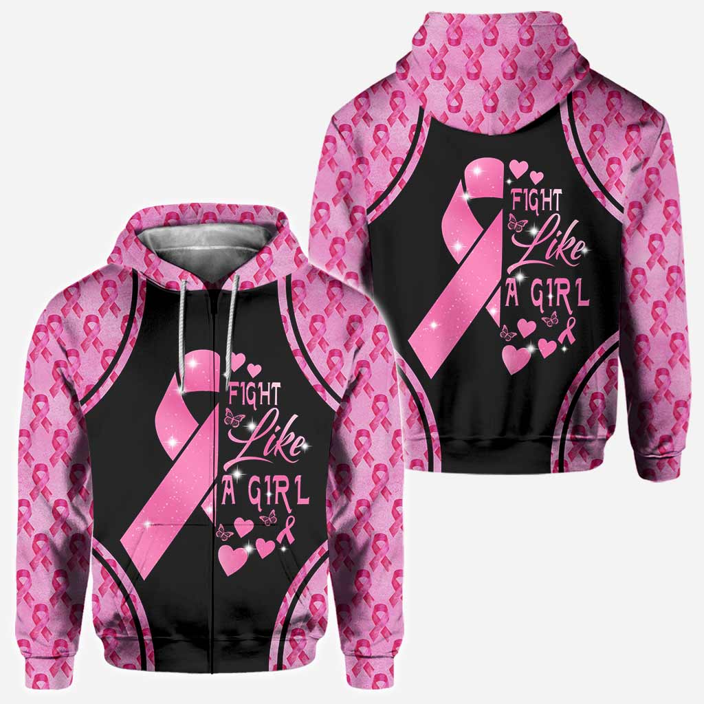 Kämpfe wie ein Mädchen – T-Shirt und Hoodie zur Sensibilisierung für Brustkrebs 0822