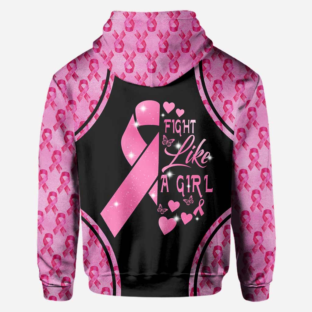 Kämpfe wie ein Mädchen – T-Shirt und Hoodie zur Sensibilisierung für Brustkrebs 0822