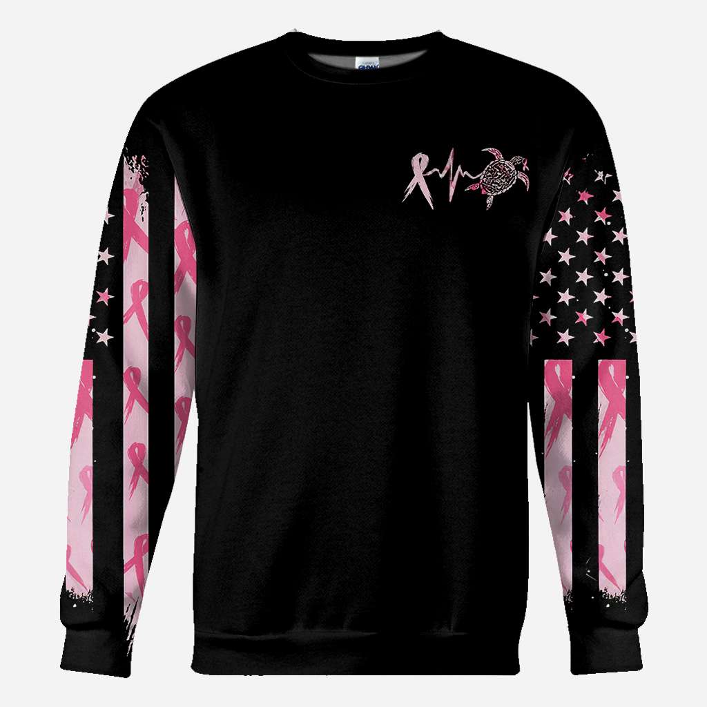 Schildkrötenmotiv zur Sensibilisierung für Brustkrebs – T-Shirt und Hoodie mit Allover-Print zur Sensibilisierung für Brustkrebs 0822