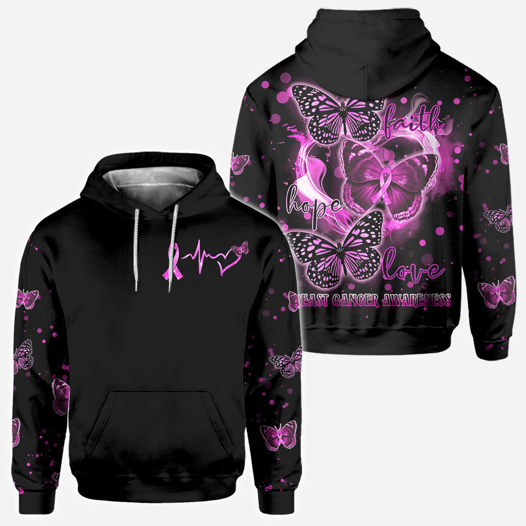 Glaube, Hoffnung, Liebe – Brustkrebs – T-Shirt und Hoodie zur Sensibilisierung für Brustkrebs 0822