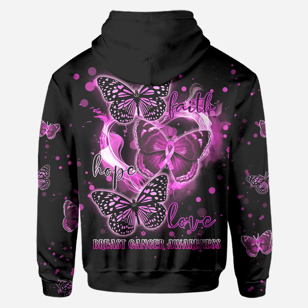Glaube, Hoffnung, Liebe – Brustkrebs – T-Shirt und Hoodie zur Sensibilisierung für Brustkrebs 0822