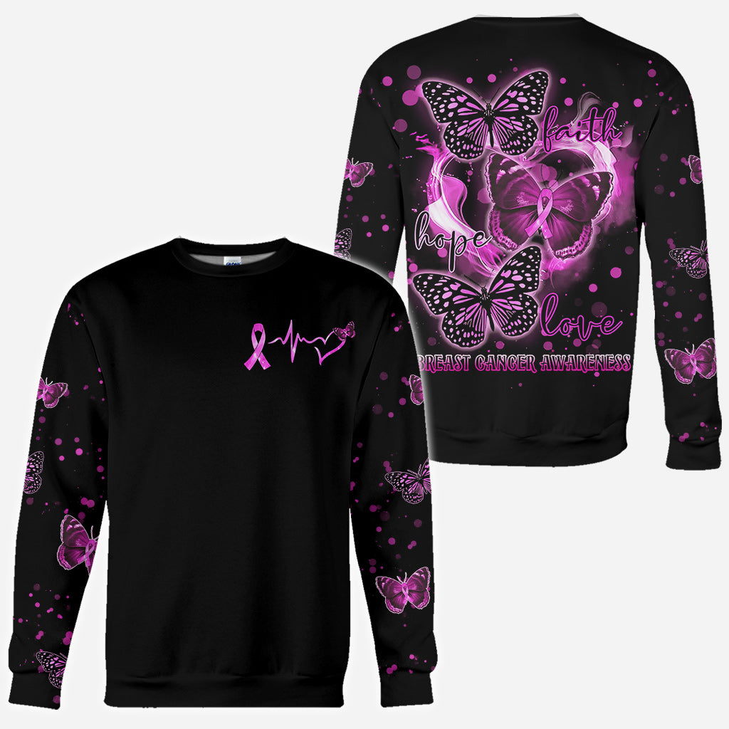 Glaube, Hoffnung, Liebe – Brustkrebs – T-Shirt und Hoodie zur Sensibilisierung für Brustkrebs 0822