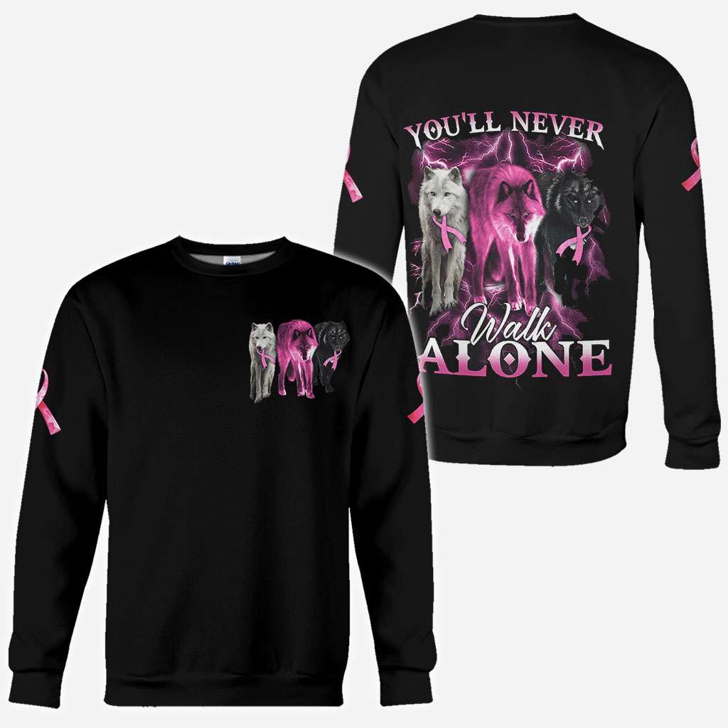 You Will Never Walk Alone - Breast Cancer Awareness All Over T-shirt and Hoodie 0822