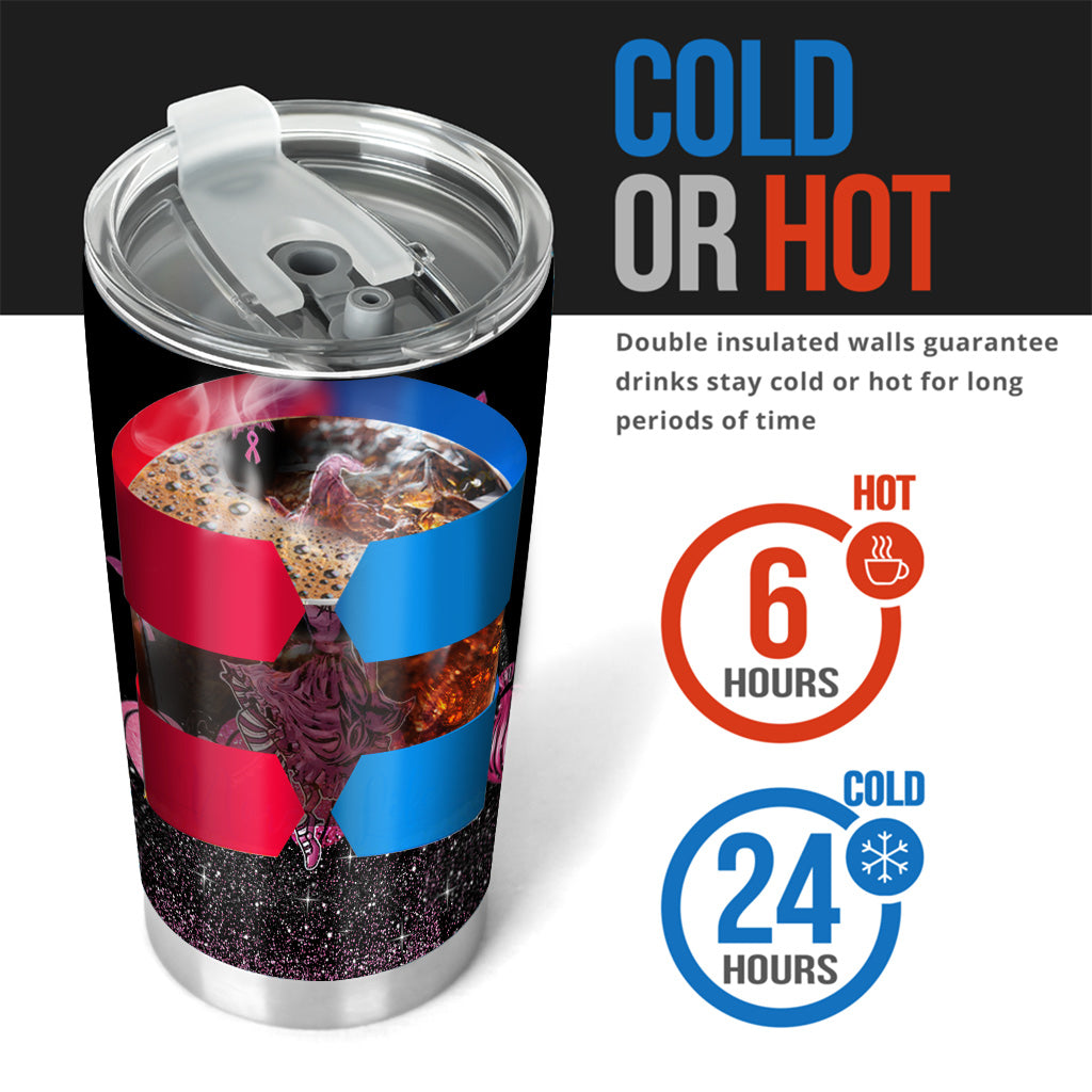 Im Oktober tragen sogar Hexen Rosa – Brustkrebs-Aufklärungs-Tumbler 0822