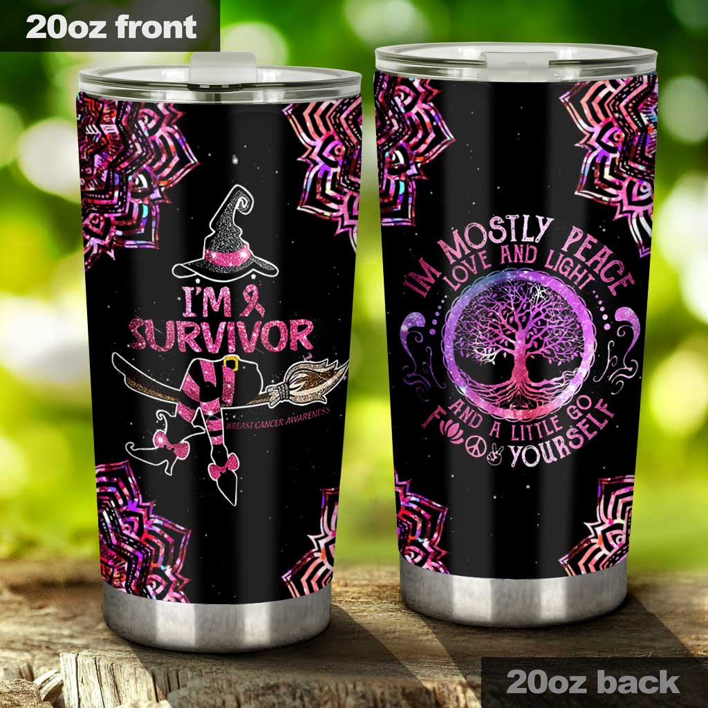 Hologram Witch Survivor - Breast Cancer Awareness Tumbler 0822