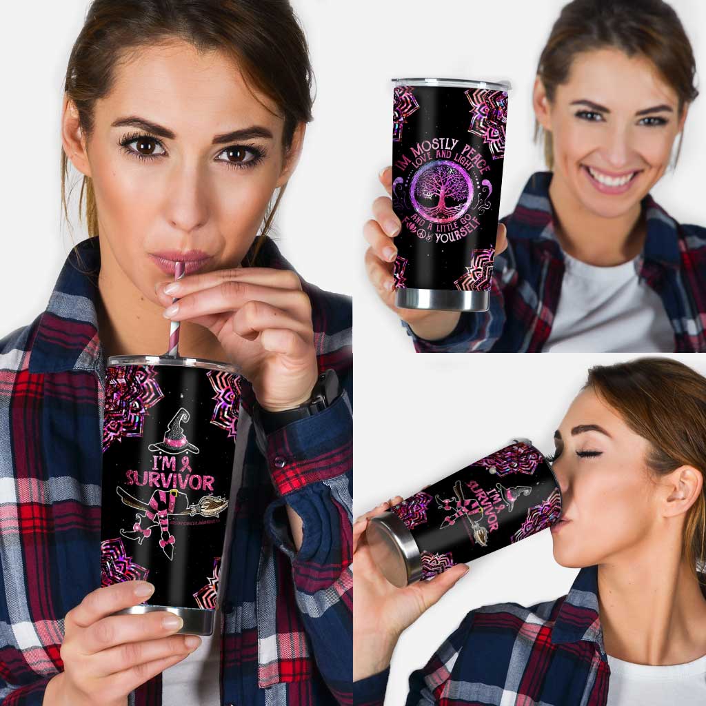 Hologram Witch Survivor - Breast Cancer Awareness Tumbler 0822