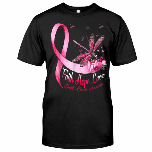 Libelle Glaube Hoffnung Liebe – T-Shirt und Hoodie zur Sensibilisierung für Brustkrebs 0822