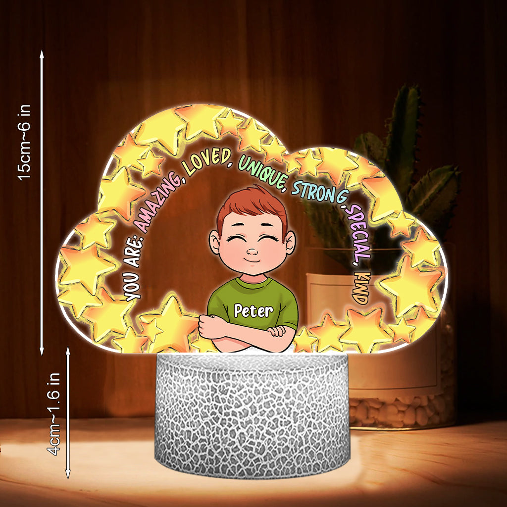 Du bist großartig – Personalisierte, familienförmige Plakettenleuchte