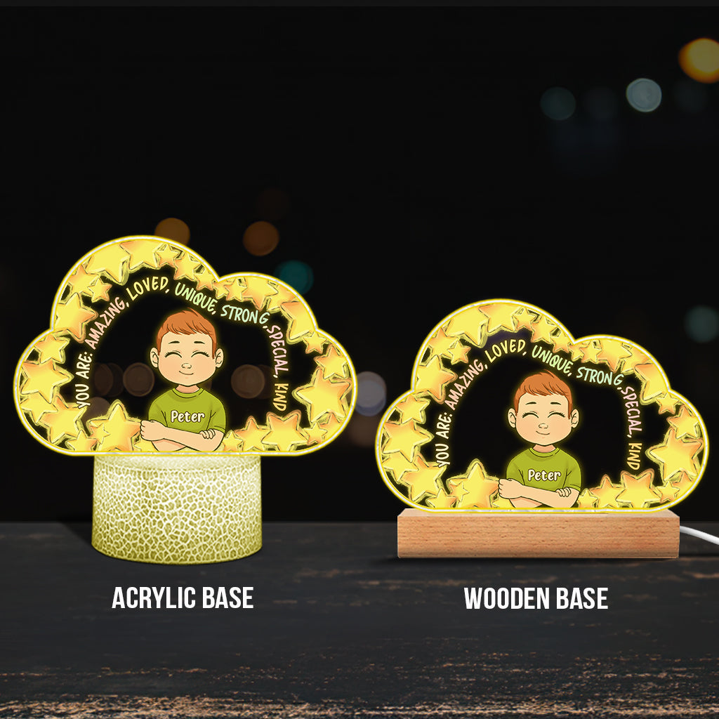 Du bist großartig – Personalisierte, familienförmige Plakettenleuchte