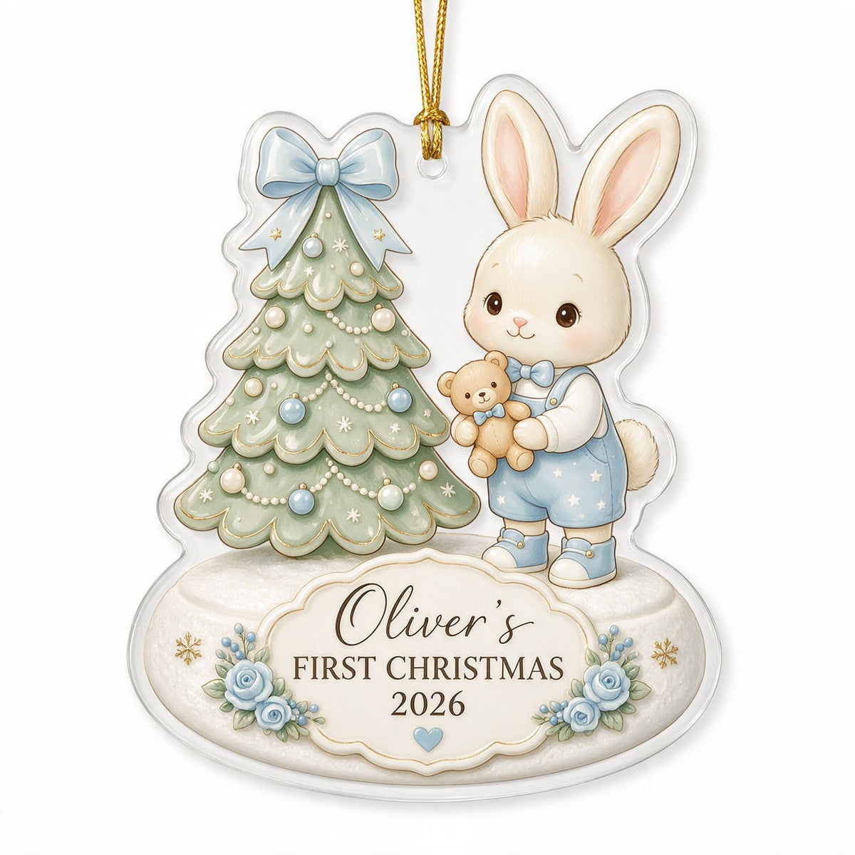 Personalized Baby's First Christmas Custom Photo Acrylic Ornament - Newborn Keepsake Gift