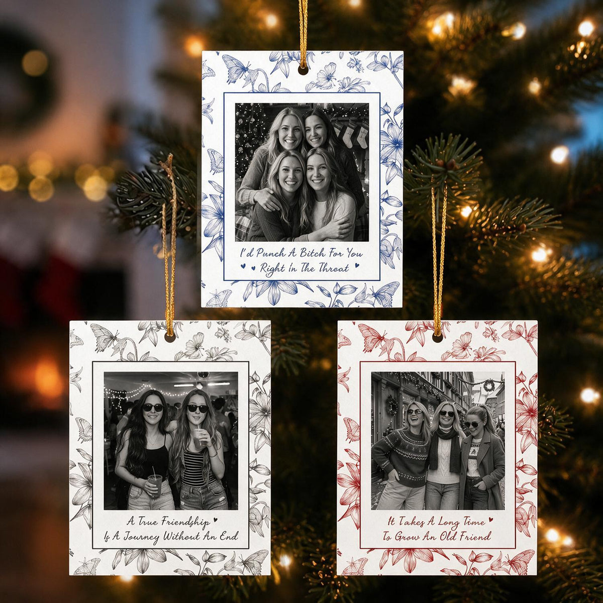 Personalisierte Foto-Weihnachts-Acrylornament für beste Freunde, lustiges Freundschaftsgeschenk