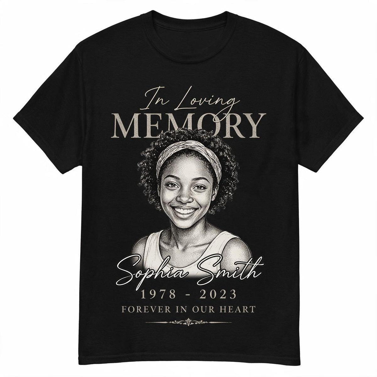 In liebevollem Gedenken - Personalisierte T-Shirt - Trauergeschenk