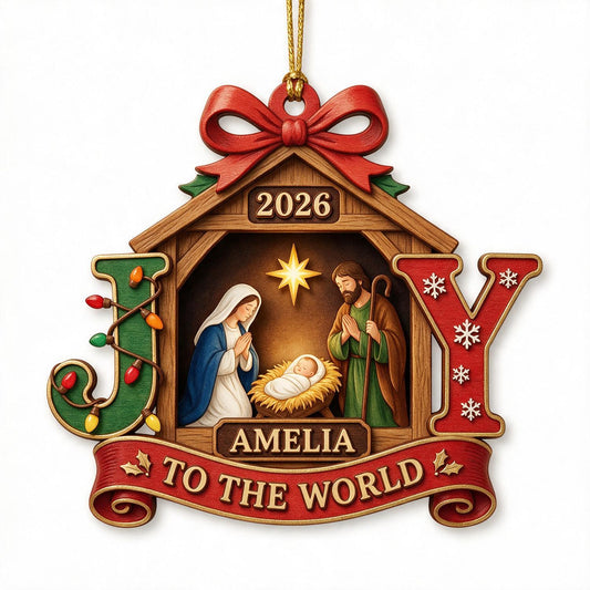Personalisierte Weihnachts Baby Erstes Weihnachten Krippe JOY Acryl Ornament Geschenk
