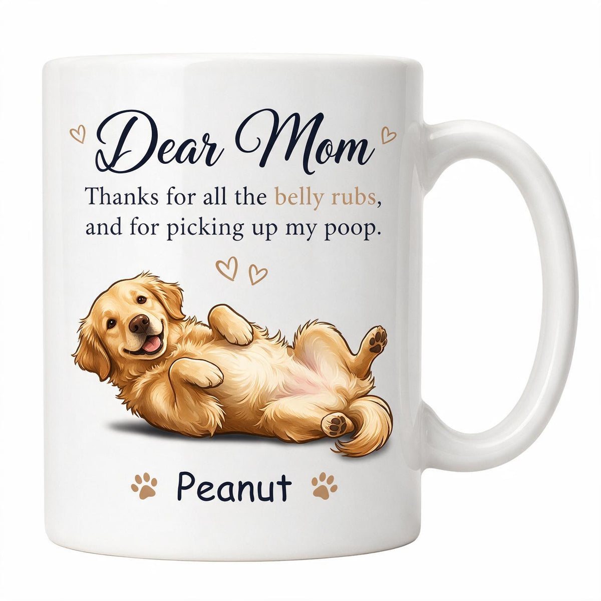 Lieber Papa Mama Danke Für Alle Bauchstreicheleinheiten - Personalisierte Tasse - Geschenk Für Hundeliebhaber