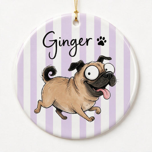 Aquarell Haustier Zoomies Porträt Von Ihrem Foto - Personalisierte Keramik Ornament - Weihnachtsgeschenk Für Hund Katzenliebhaber