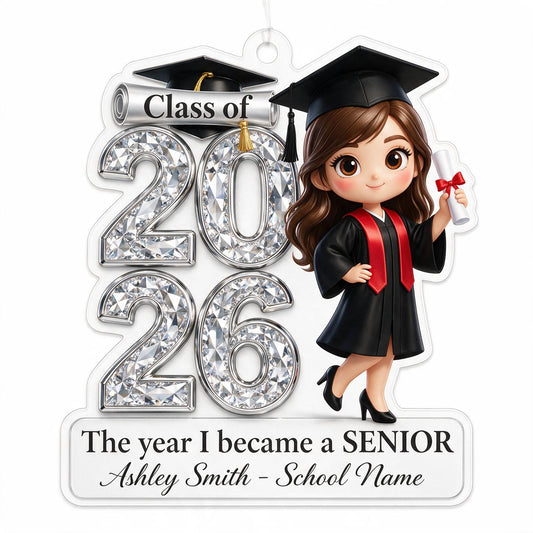 Das Jahr, in dem ich Senior wurde - Personalisierte Acrylornament - Weihnachtsgeschenk für Senioren, Tochter, Sohn, Enkelinnen, Enkel
