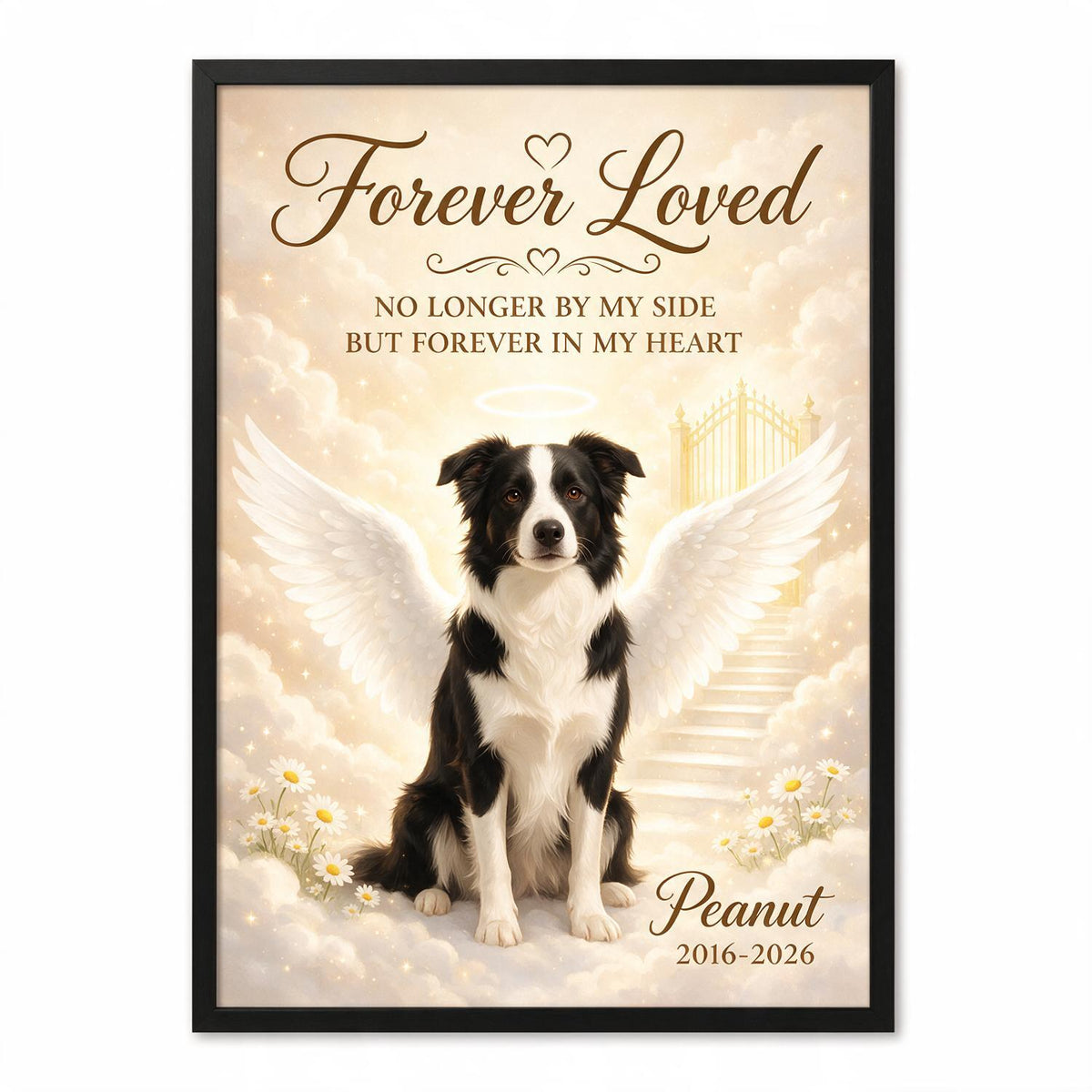 Für Immer Geliebter Hund Katze Engel Gedenkposter - Personalisierte Wanddekoration - Gedenkgeschenk für Tierliebhaber