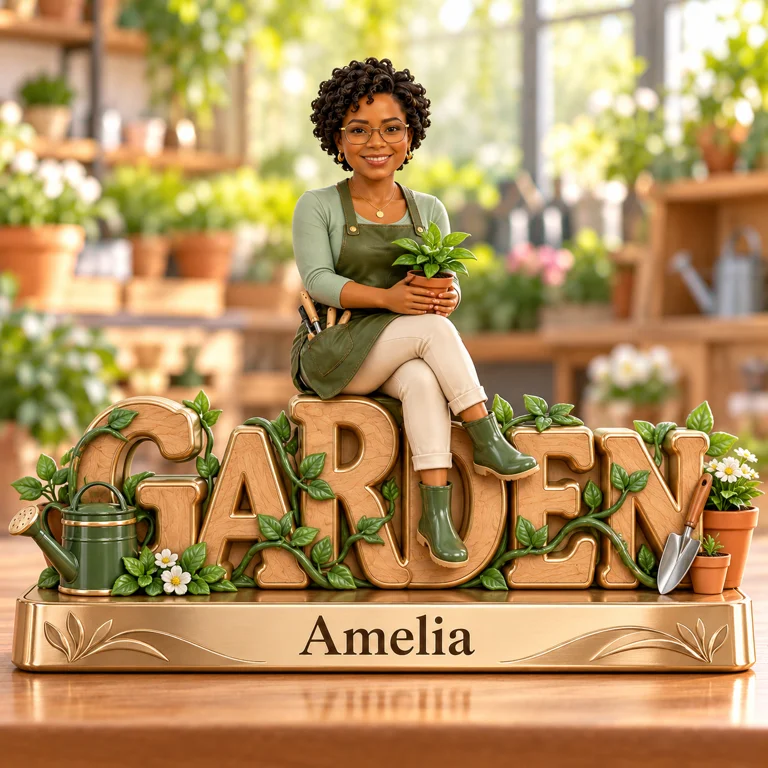 Personalized Custom Photo Gardening Custom Shaped Acrylic Plaque - Gift for Women