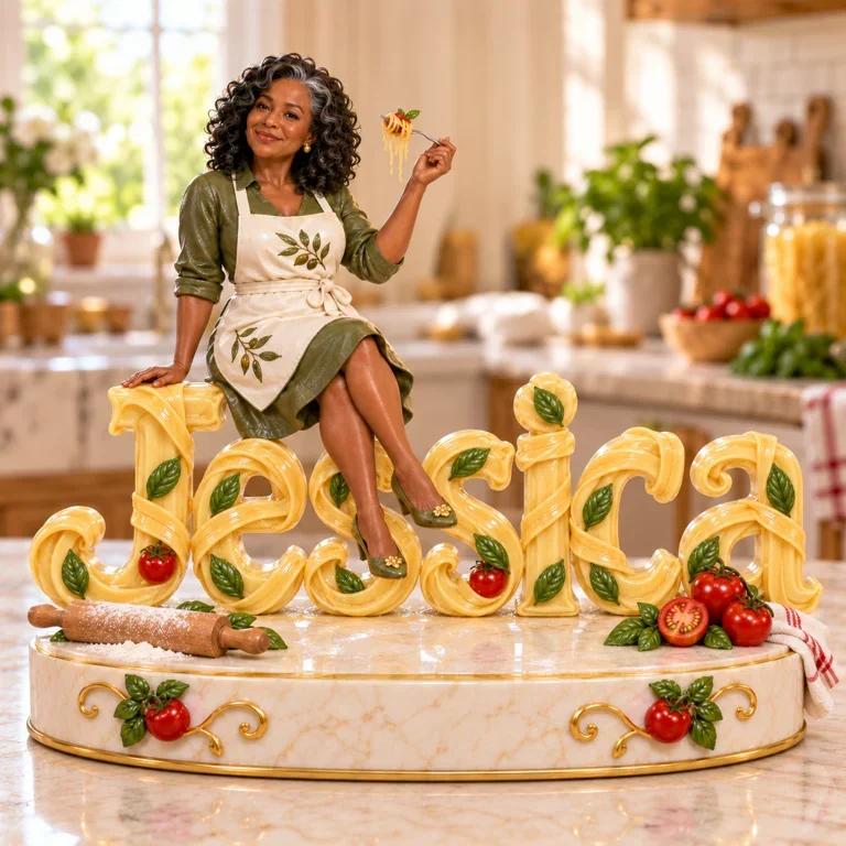 Personalized Custom Photo Pasta Cooking Custom Shaped Acrylic Plaque - Gift for Older Women Who Cook
