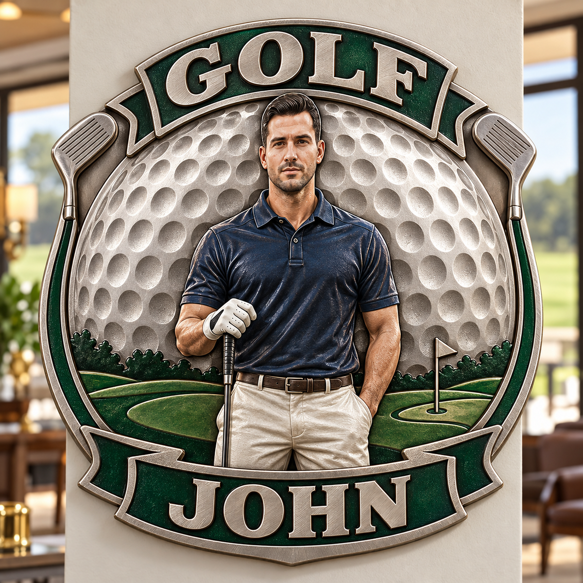 Personalized Custom Photo Golf 3D Printed Cut Metal Sign - Gift for Young Men