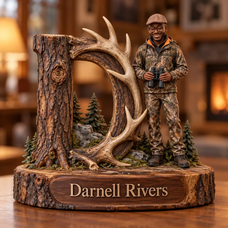 Personalized Hunting Monogram Wood Plaque with Custom Photo and Name