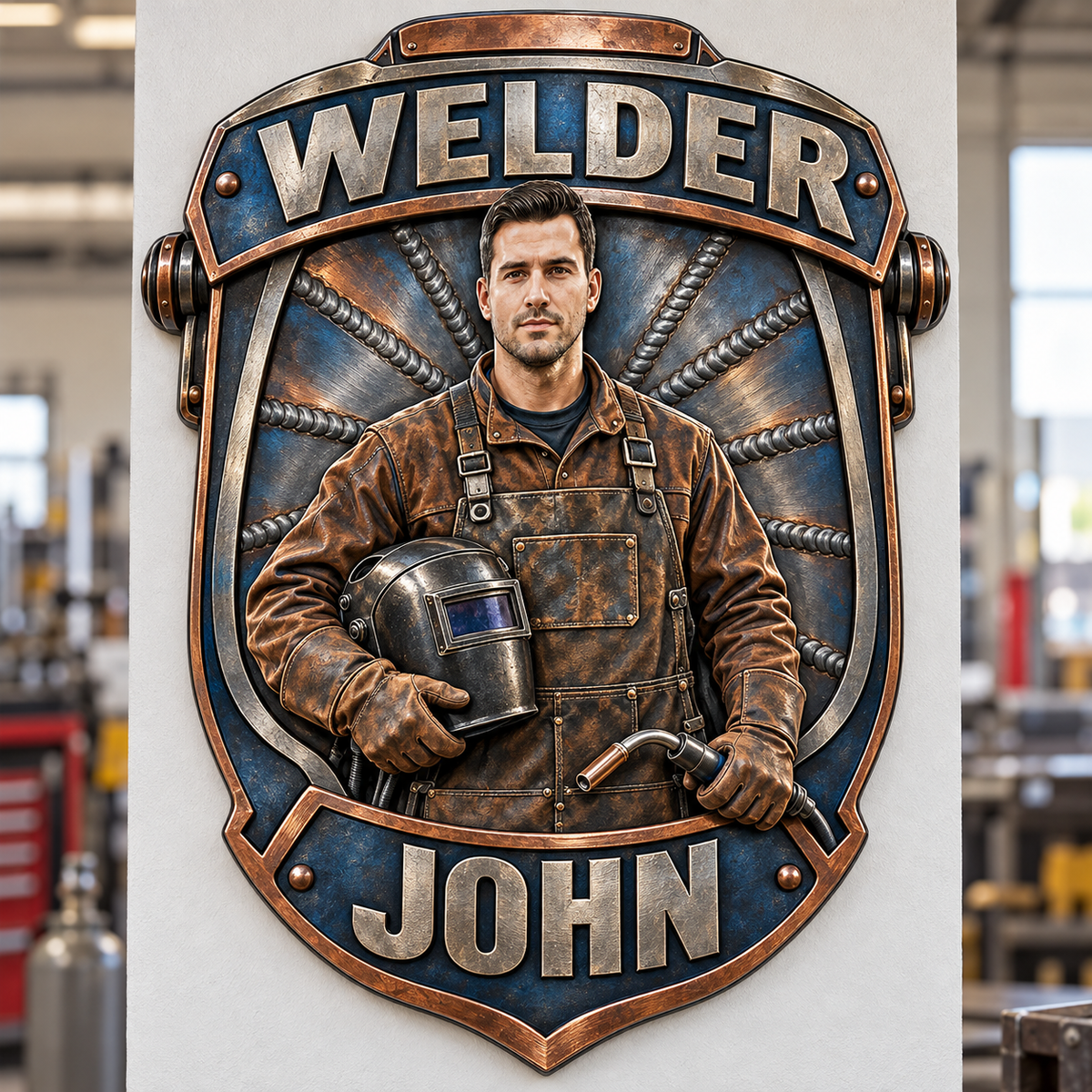 Personalized Custom Photo Welder 3D Printed Cut Metal Sign - Gift for Young Men