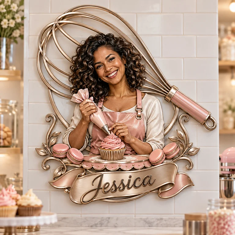 Personalized Custom Photo Baking 3D Cut Metal Sign - Gift for Women