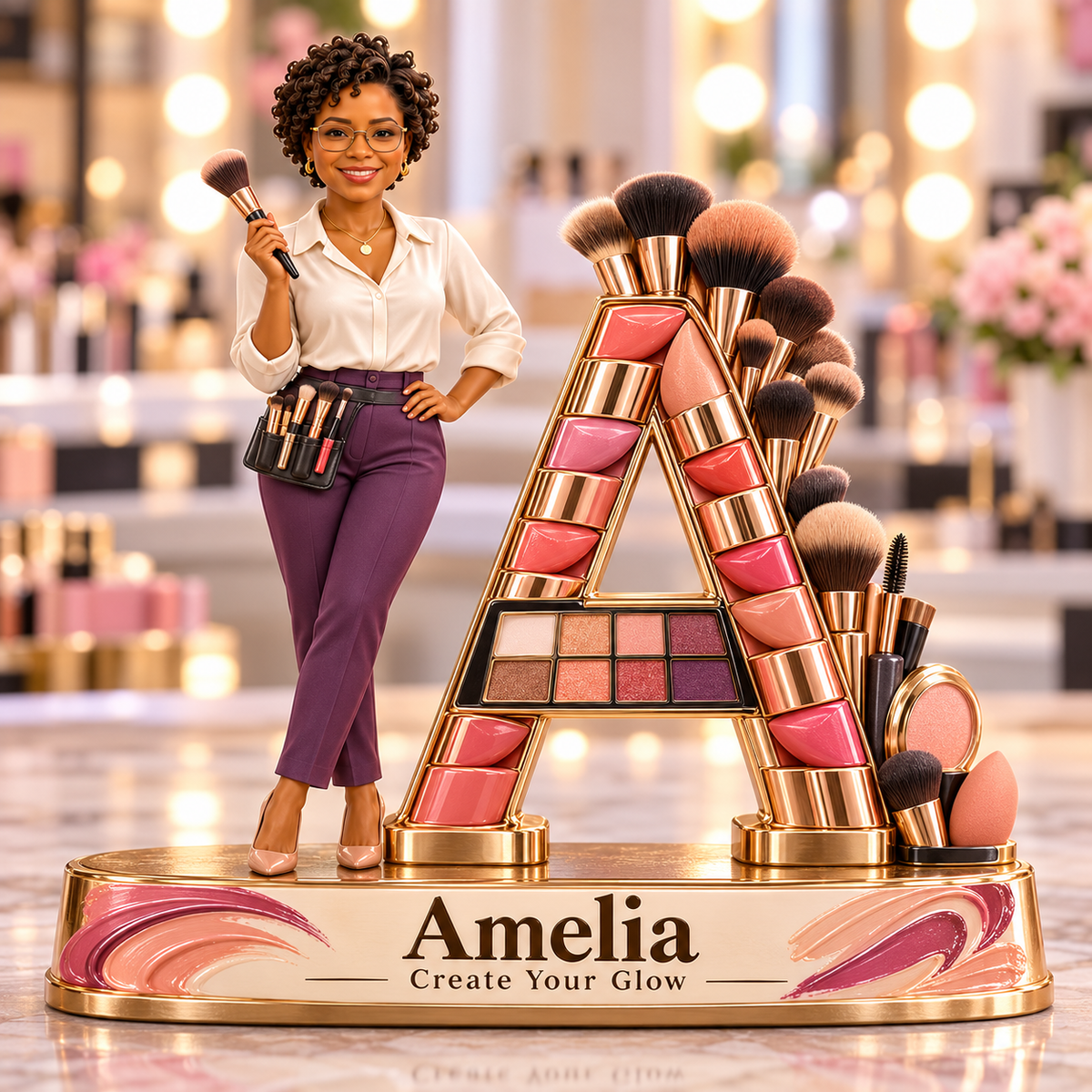 Personalized Custom Photo Makeup Artist 3D Letter Plaque - Gift for Women