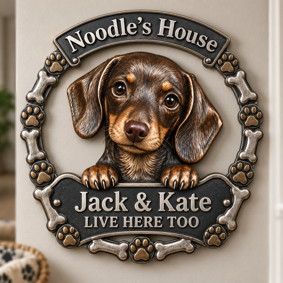 Personalisierte 3D Metall-Schild mit Foto - Geschenk für Hundeliebhaber