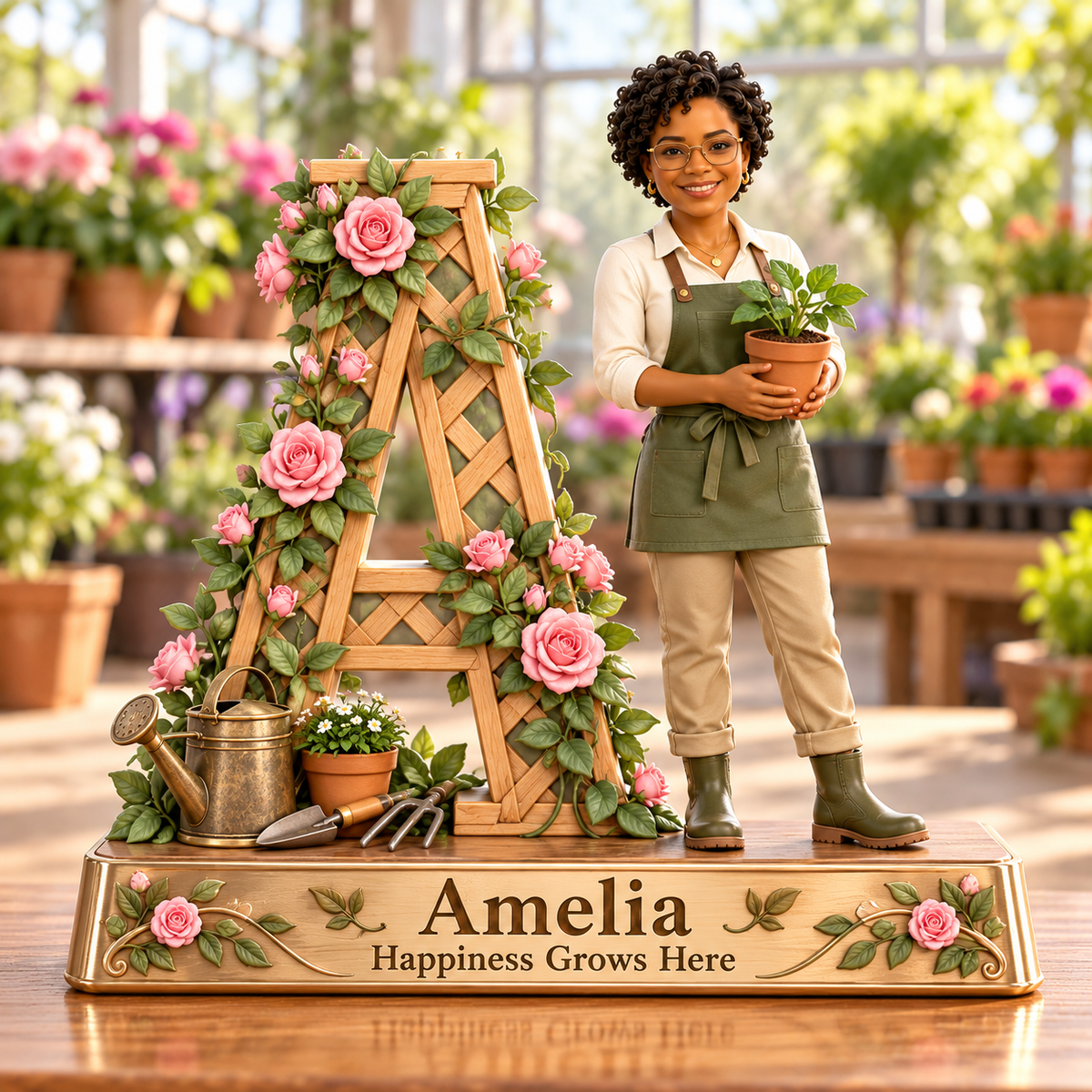 Personalized Custom Photo Gardening 3D Letter Plaque - Gift for Women