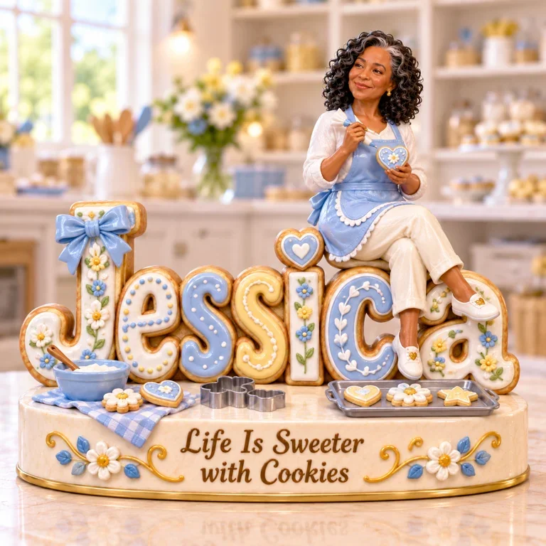 Personalized Custom Photo Cookie Baking 3D Name Figurine - Gift for Older Women