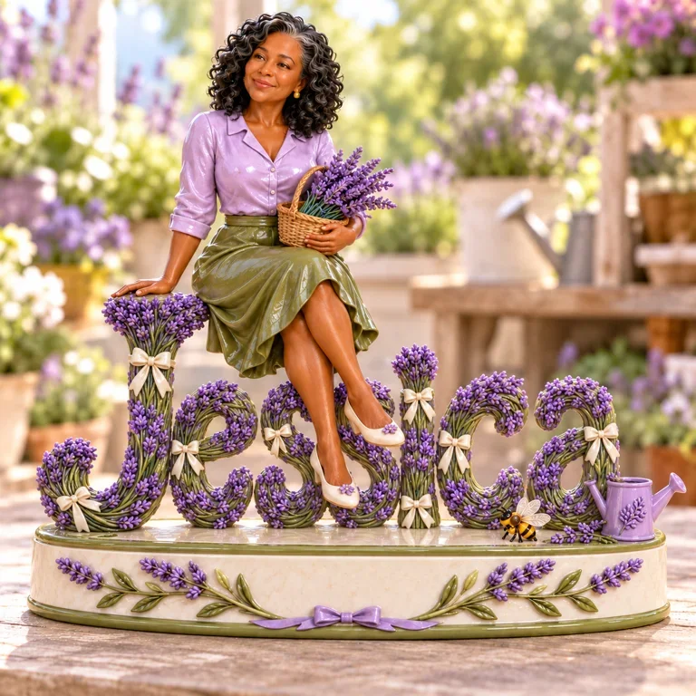 Personalized Custom Photo Lavender Gardening Custom Shaped Acrylic Plaque - Gift for Older Women Who Garden
