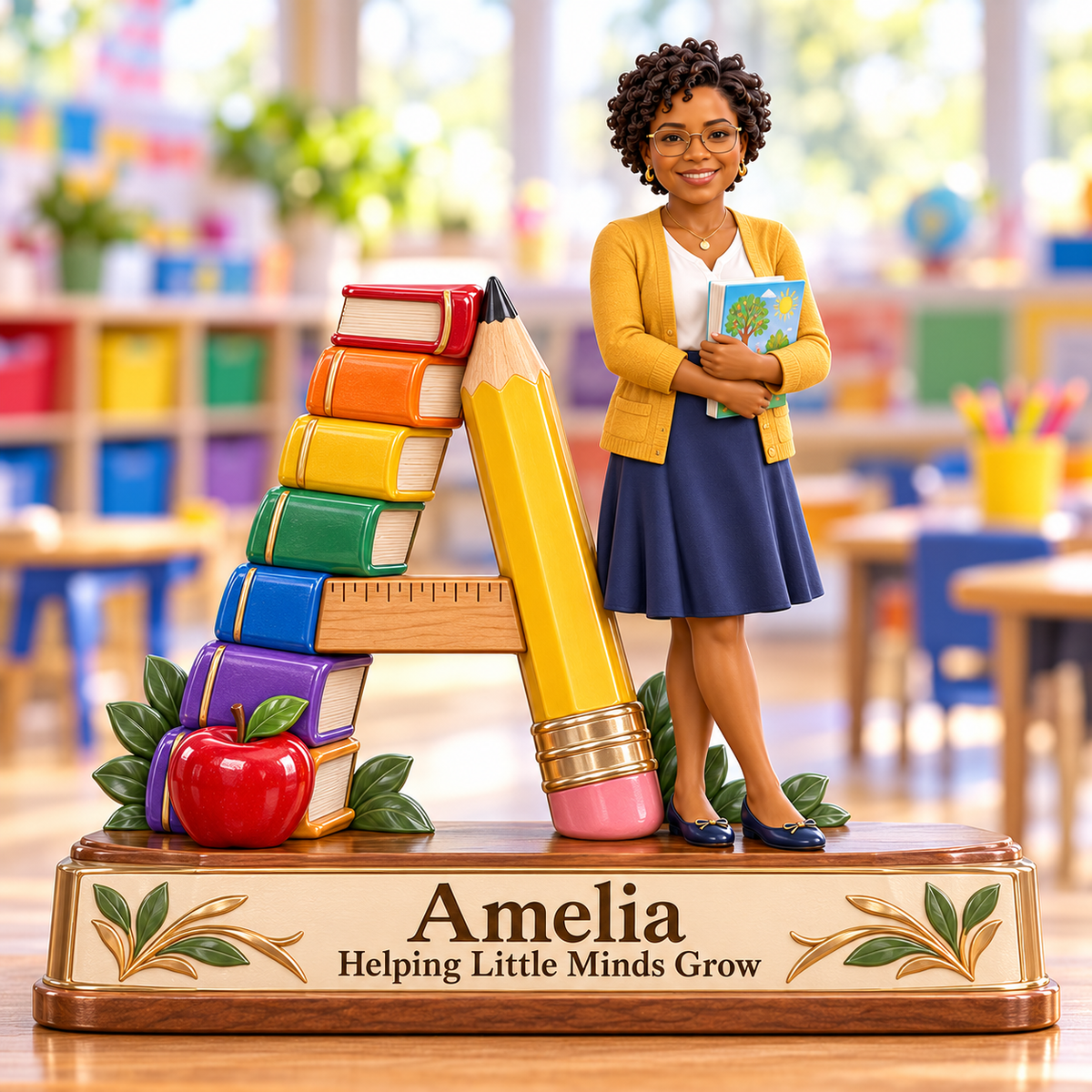 Personalized Custom Photo Teacher 3D Letter Plaque - Gift for Women