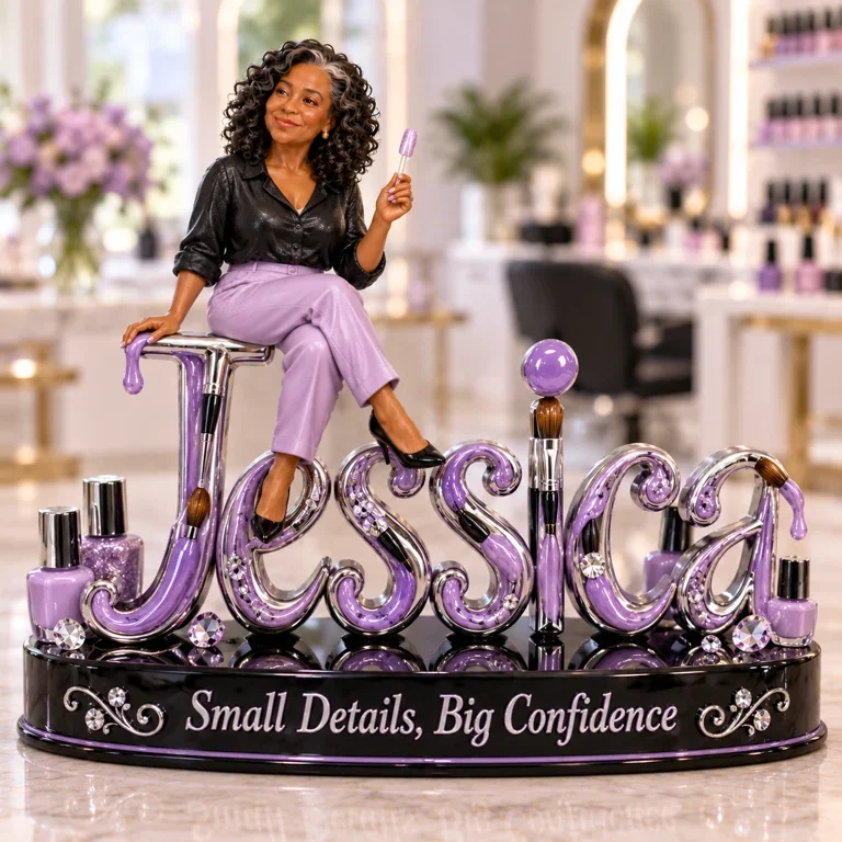 Personalized Custom Photo Nail Artist 3D Name Figurine - Gift for Older Women