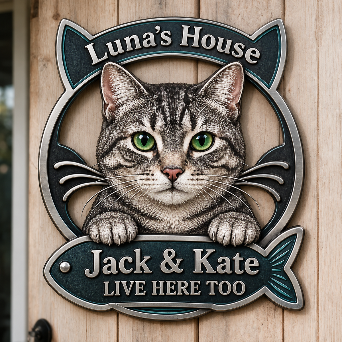 Personalized Custom Photo Cat 3D Cut Metal Sign - Cat Lover Gift for Home Decor