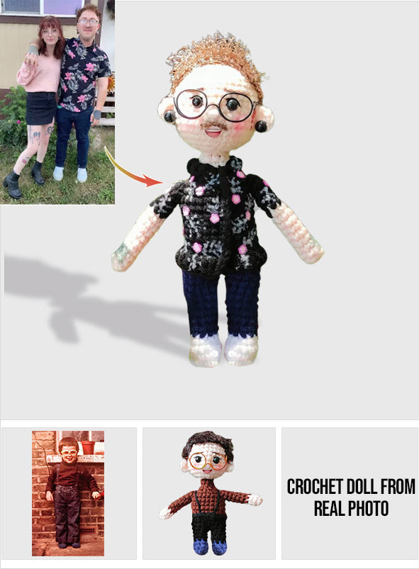 Handgestrickte Puppe nach Foto – Personalisierte handgestrickte Paarpuppe