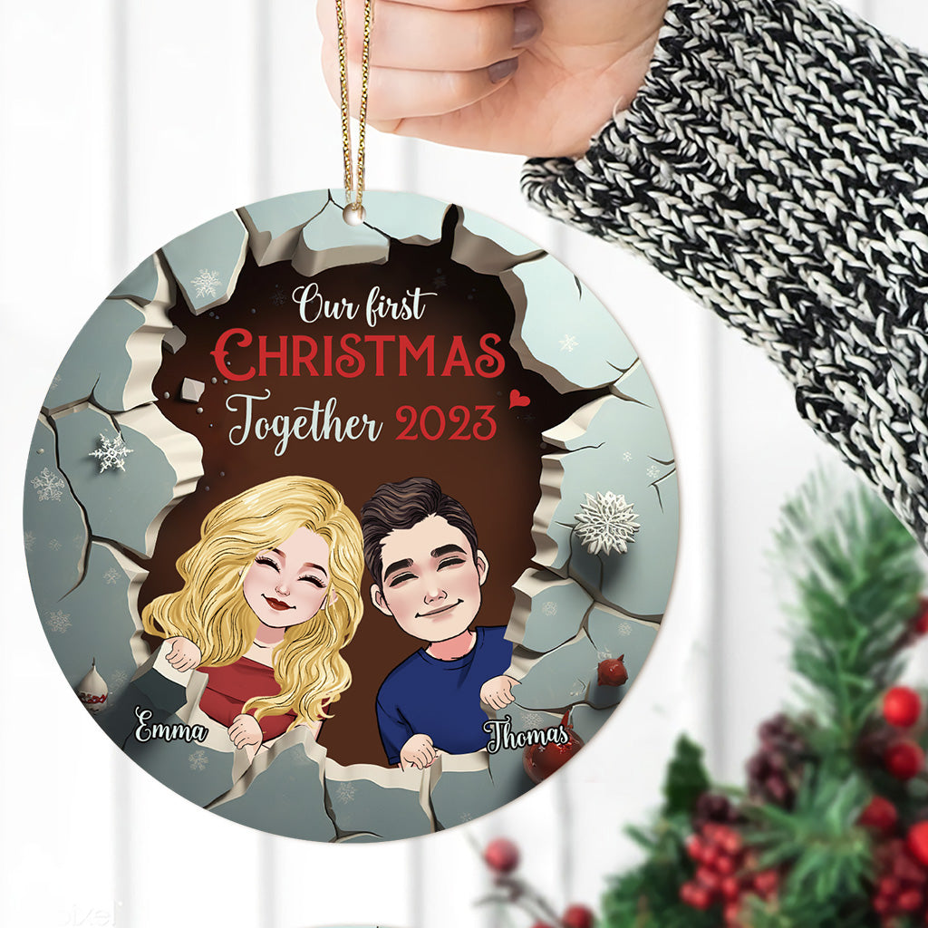 Our First Christmas Together - Personalized Couple Ornament