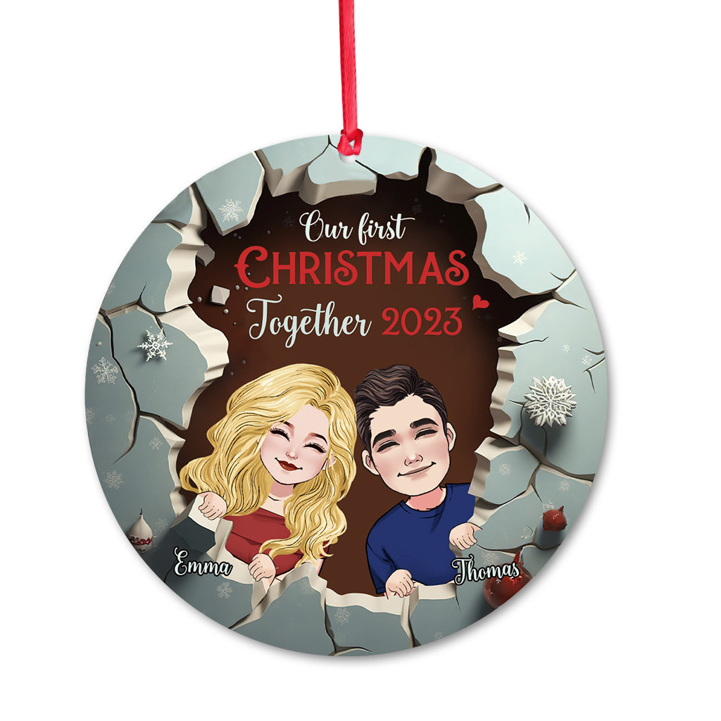 Our First Christmas Together - Personalized Couple Ornament