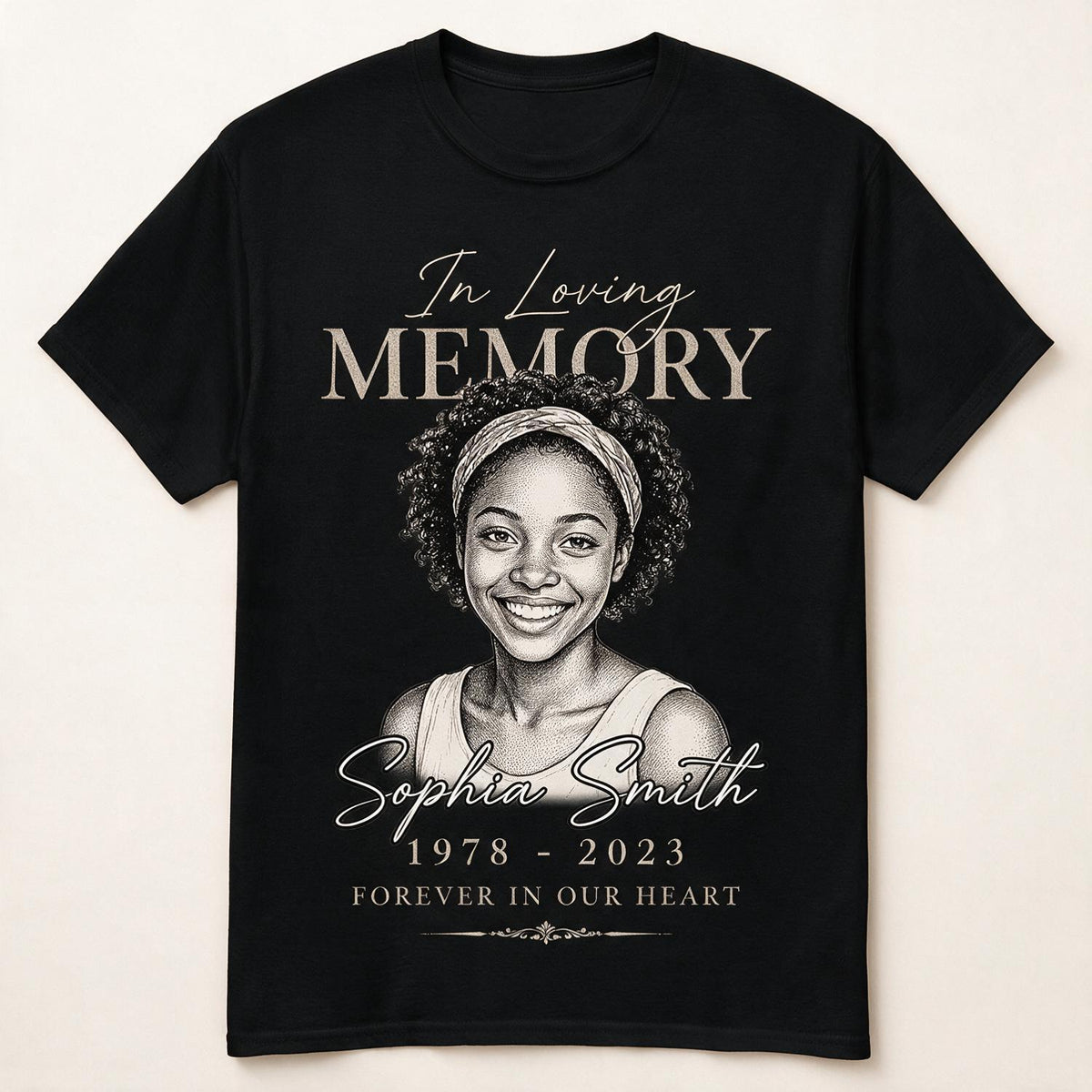 In liebevollem Gedenken - Personalisierte T-Shirt - Trauergeschenk