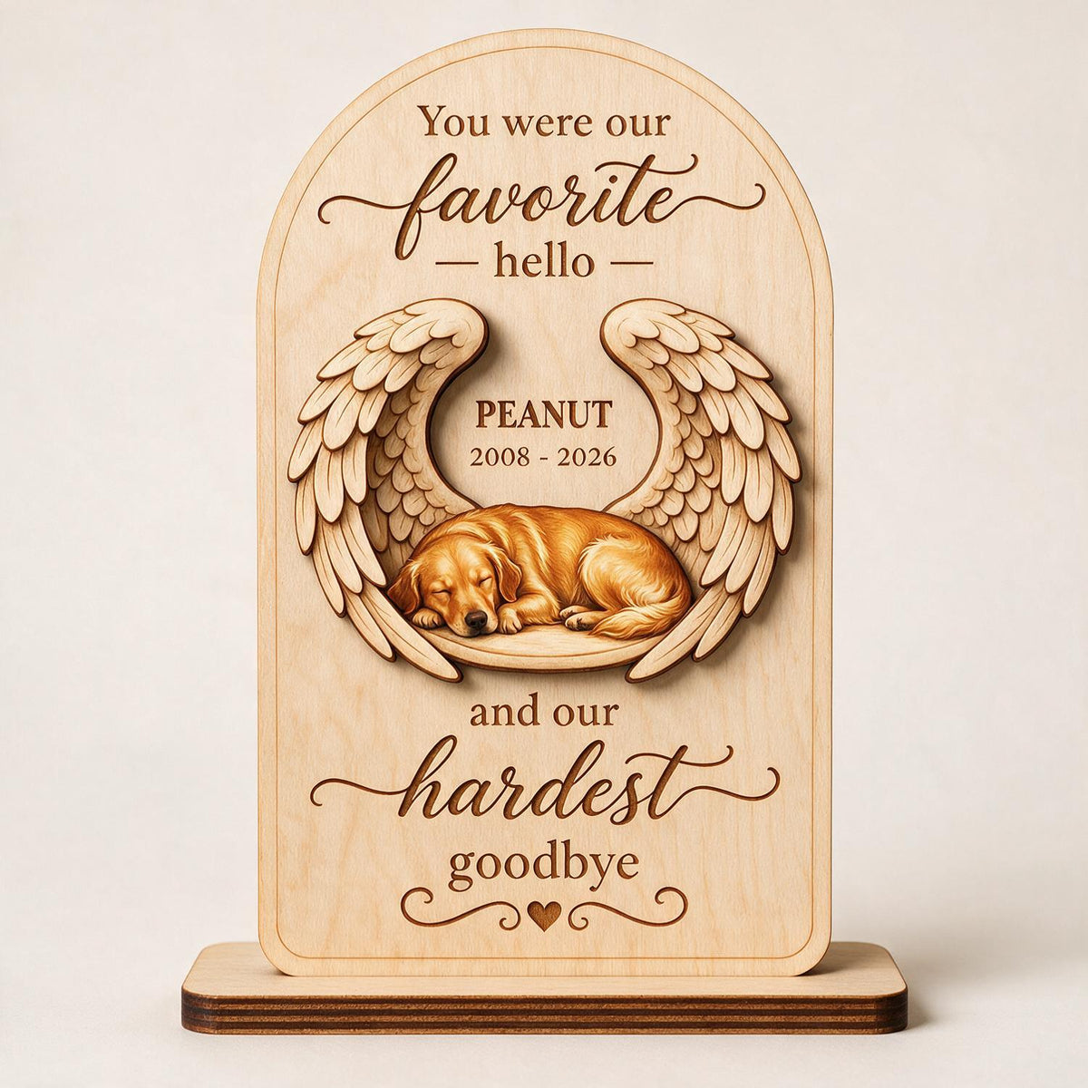 Haustier Hund Katze Gedenkfoto - Personalisierte 2-lagige Holztafel - Mitgefühl Geschenk, Erinnerungs Geschenk